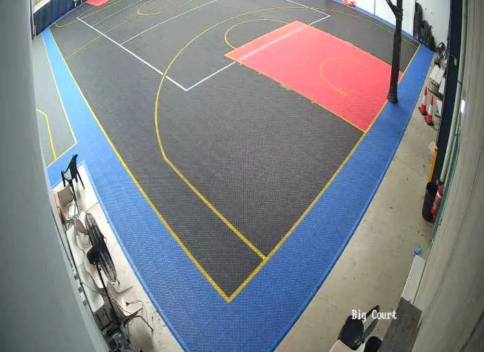 Main court camera, sample still from an empty venue