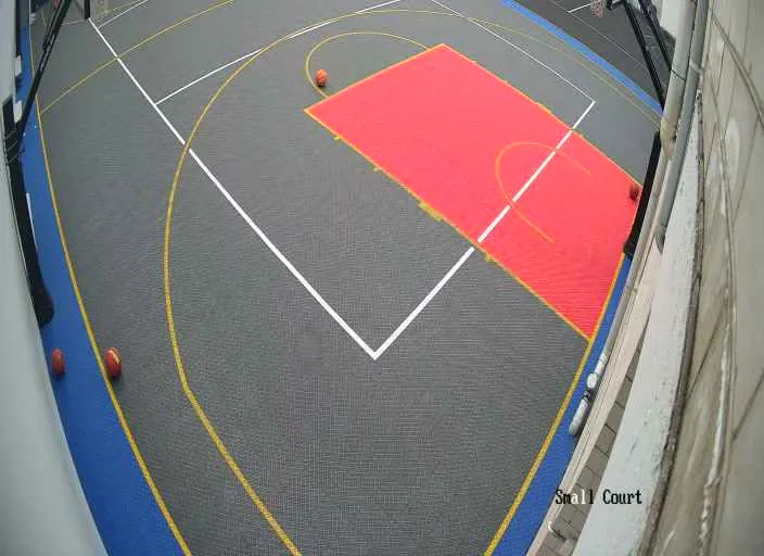 Side court camera, sample still from an empty venue
