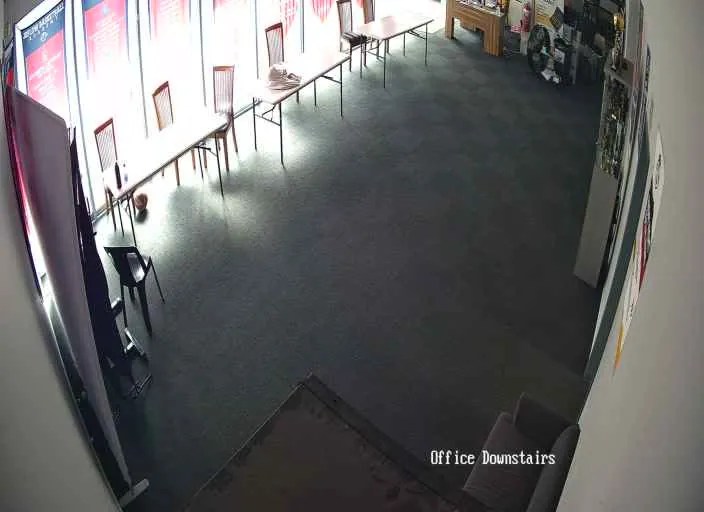 Lobby camera, sample still from an empty venue